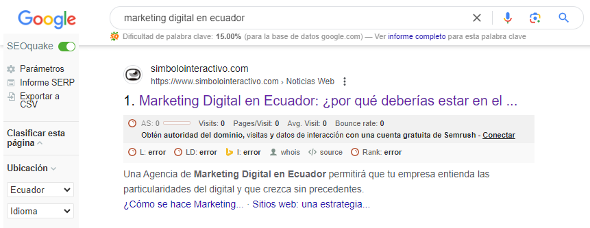 posicionamiento seo en ecuador