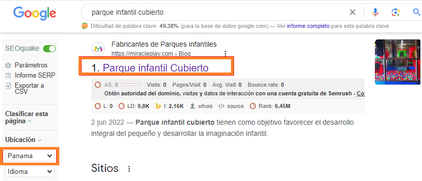 resultados agencia seo en panama